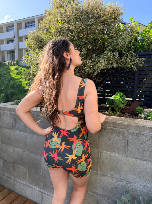 Tekela one-piece in Charcoal