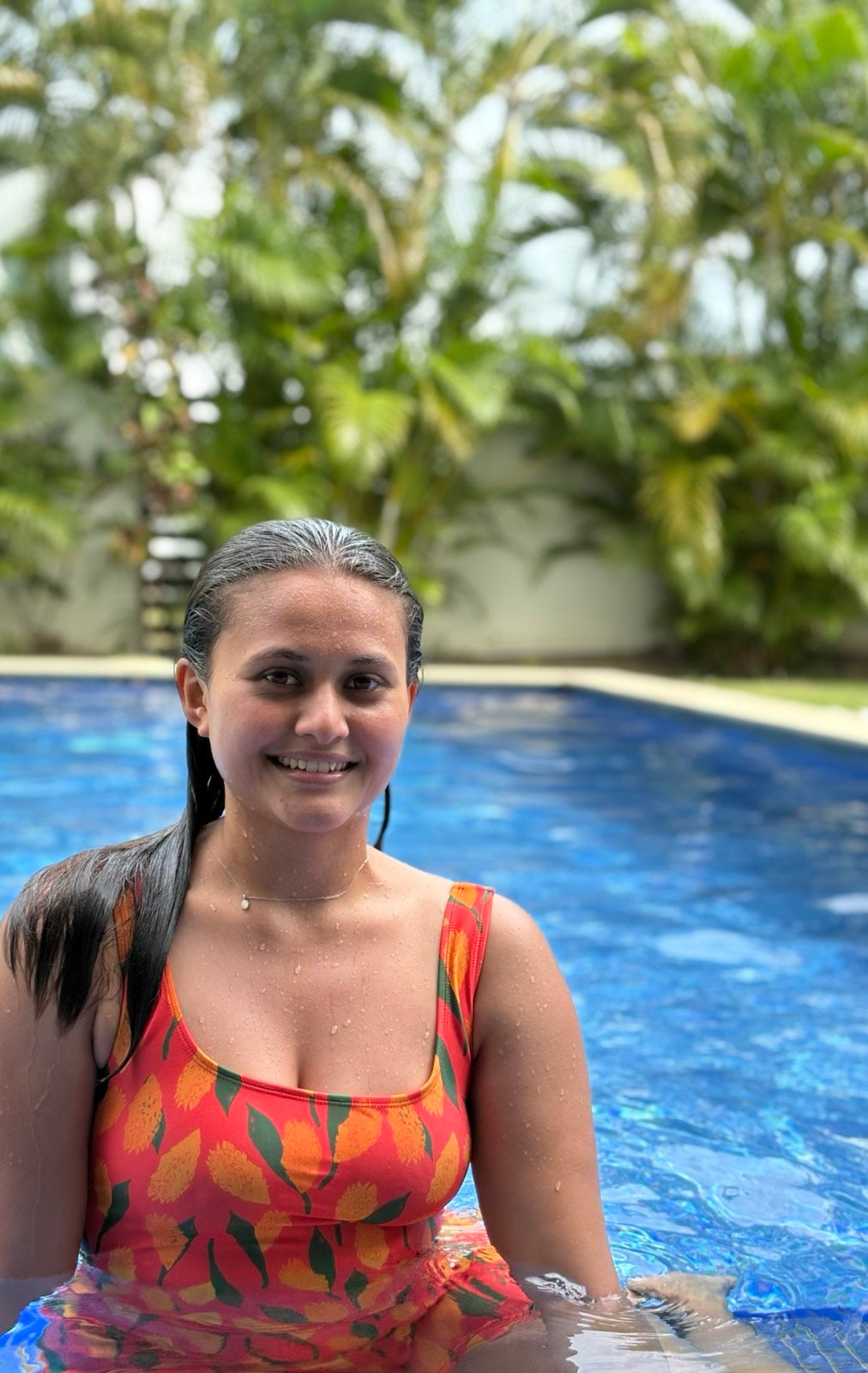 Tekela one piece in Neon Coral