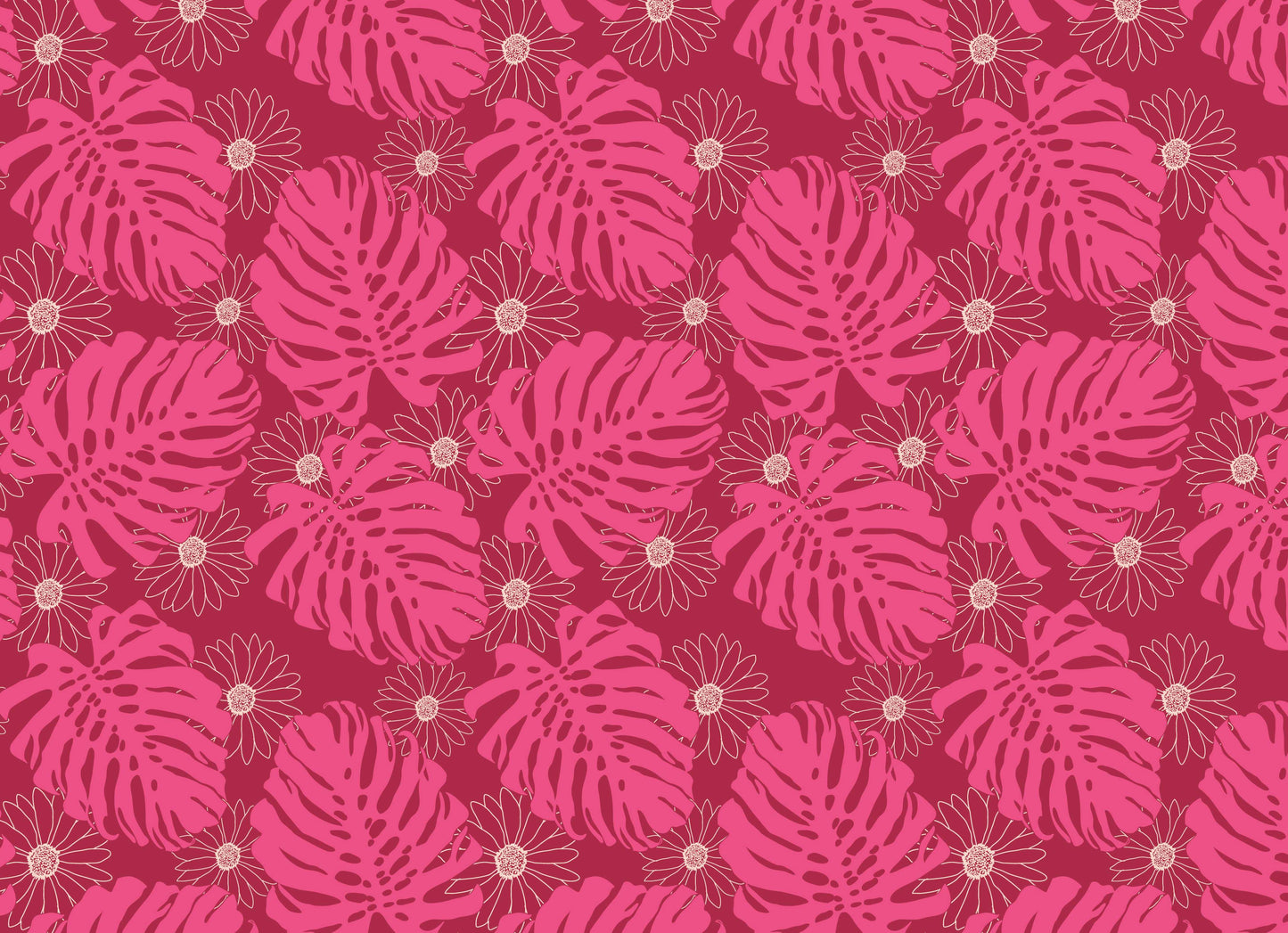 Francesca Sarong in Fuscia Monstera